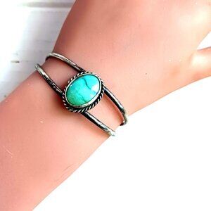 Navajo Dine Native American Turquoise Sterling Cuff (1306)